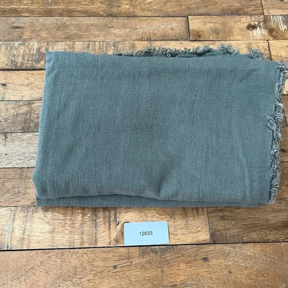 Casaluna Gray Standard Heavyweight Linen Blend Fringe Pillowcase Pair